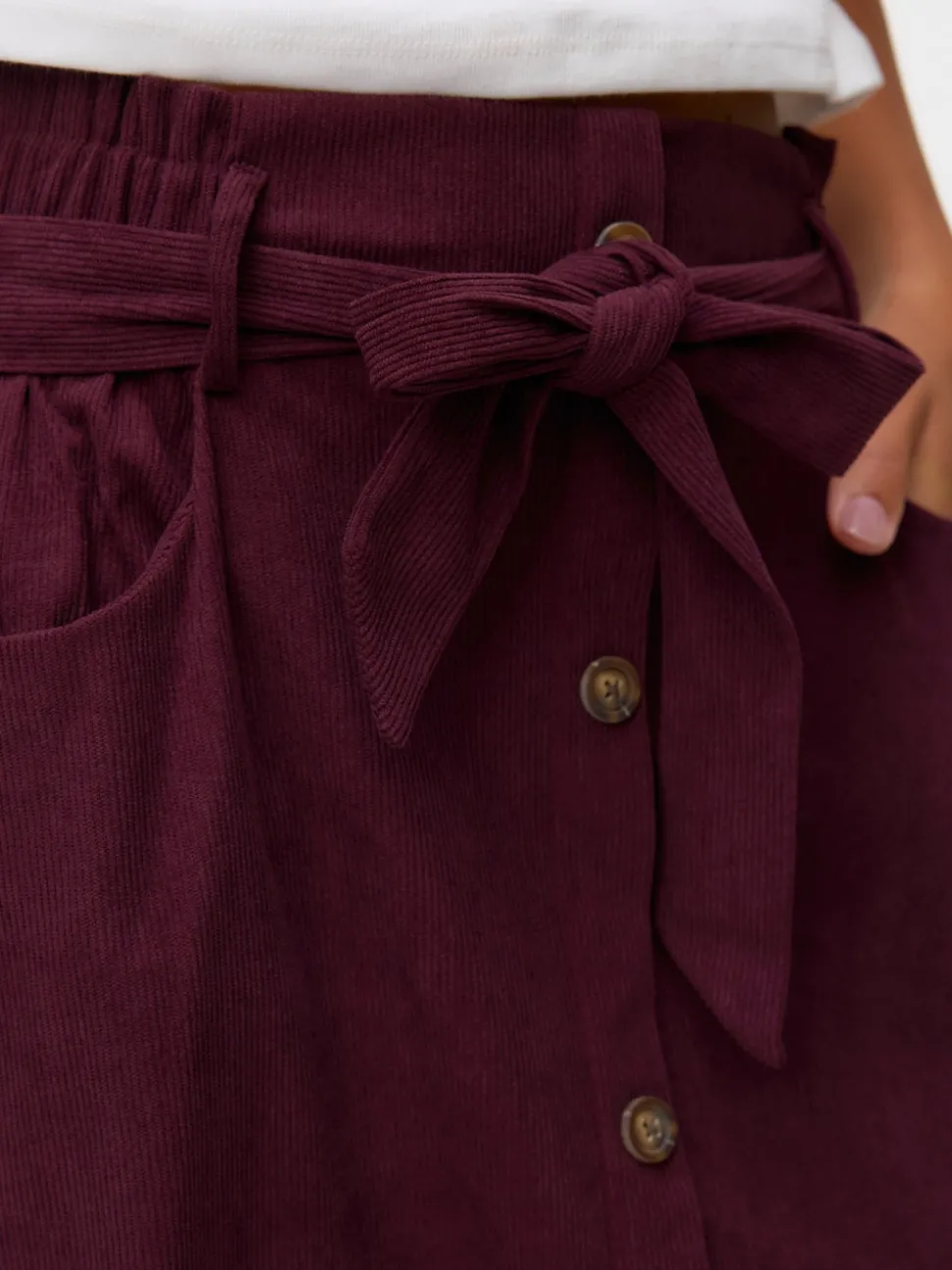 VMVILJA Corduroy High waist Midi-rok