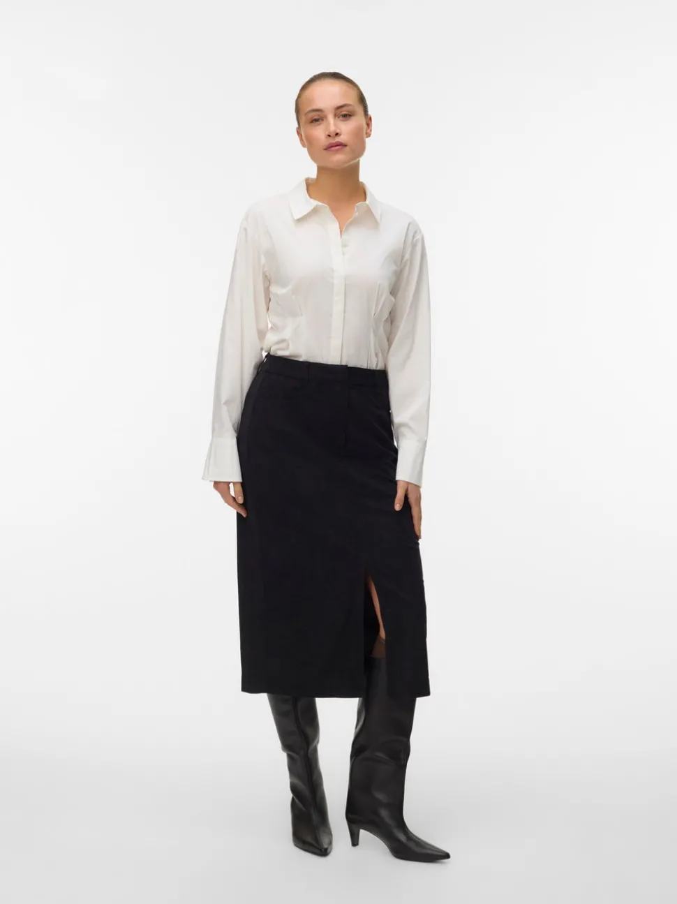VMVILJA Corduroy High waist Midi-rok